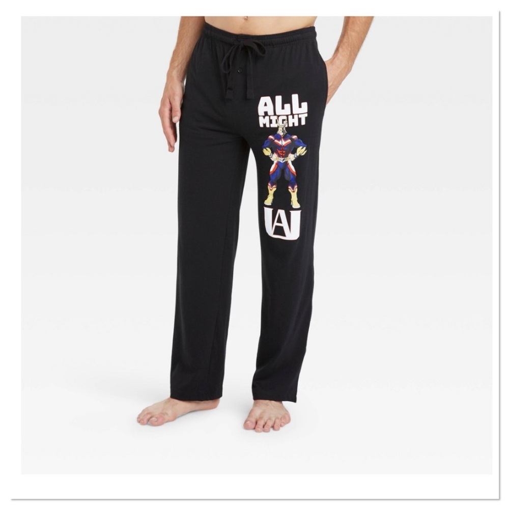 All Might Men’s My Hero Black Lounge Pants